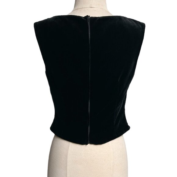 Vintage Couture Alma Velvet Lace Ruffle Top Evening Sleeveless Victorian Bib. - Picture 5 of 9